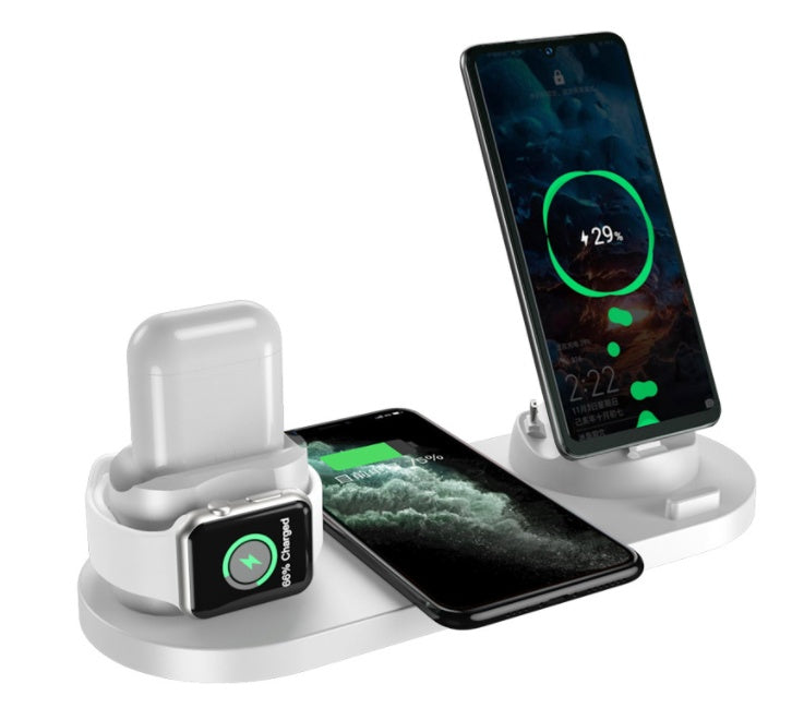 6-in-1 Wireless Charger: Fast charging station for iphone and Apple Watch, all in one sleek design